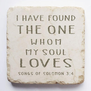 Twelve Stone Art Song of Solomon 3:4 Scripture Stone (2 x 2 x 1")