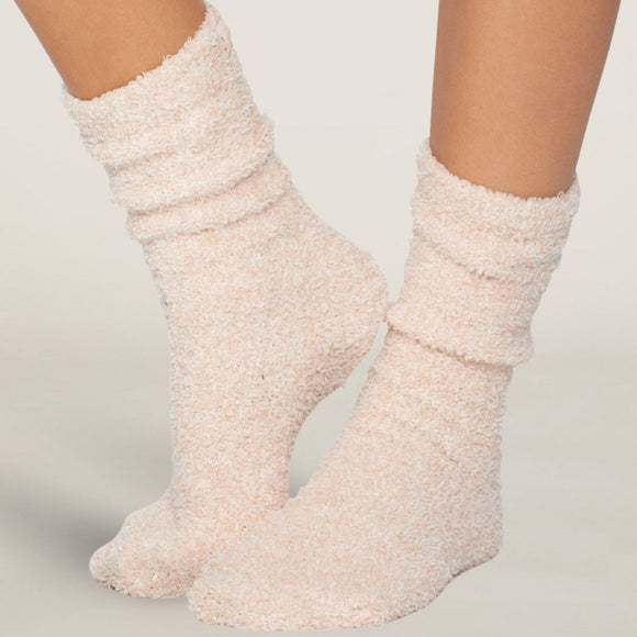 CozyChic® Heathered Women's Socks - Dusty Rose/White