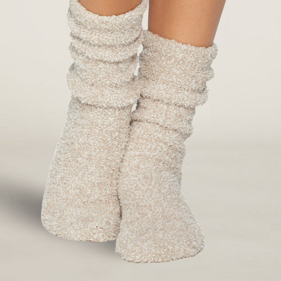 CozyChic® Heathered Women's Socks - Stone/White