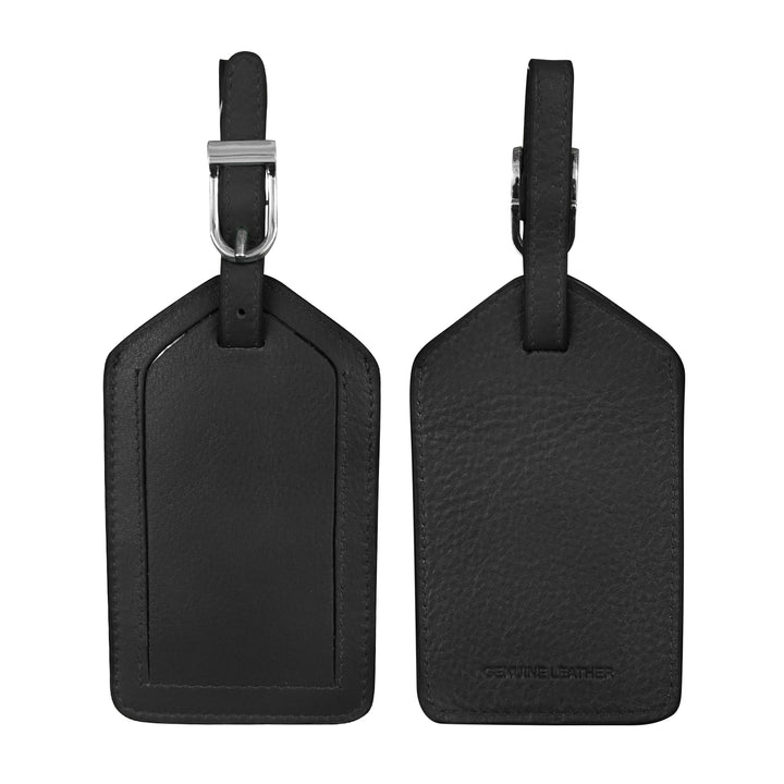 Leather Luggage Tag - Black