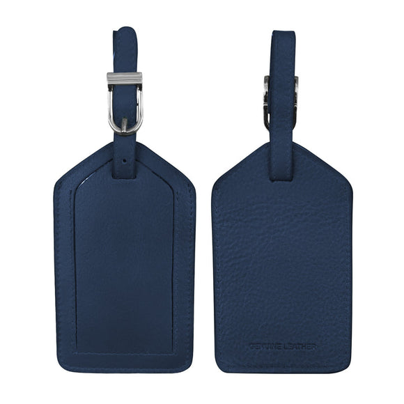 Leather Luggage Tag - Classic Navy