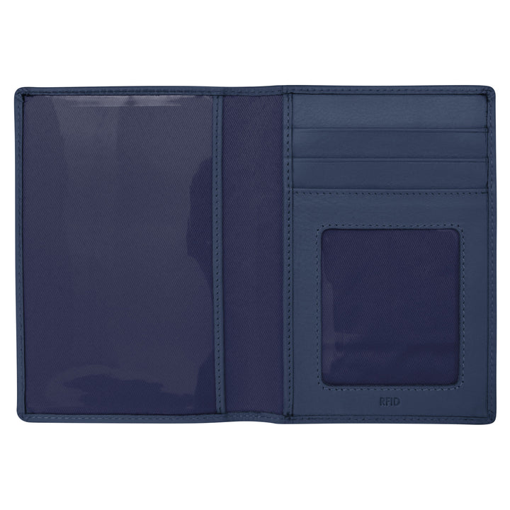Leather Vaccine Passport Cover - Classic Navy