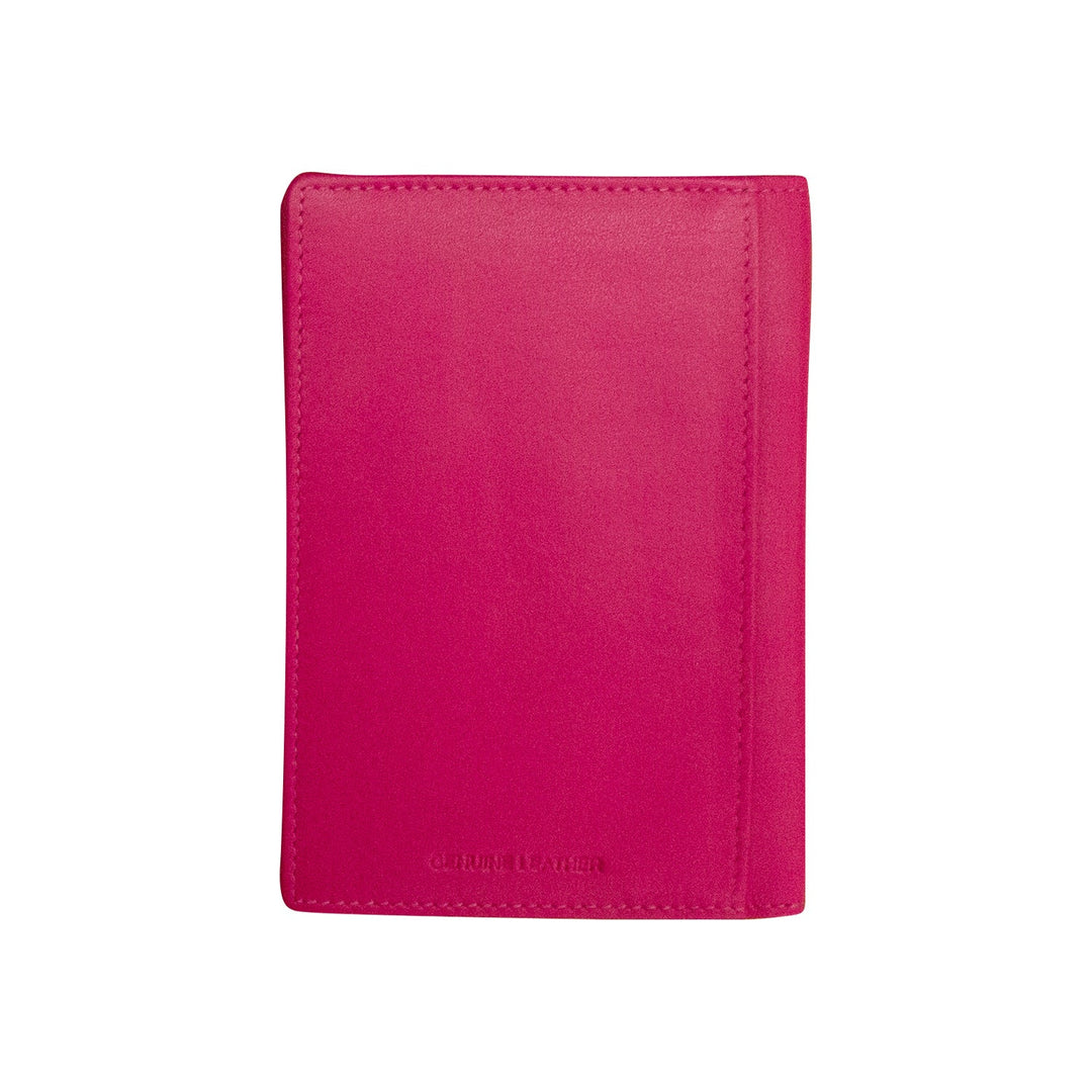 Leather Vaccine Passport Cover - Indian Pink