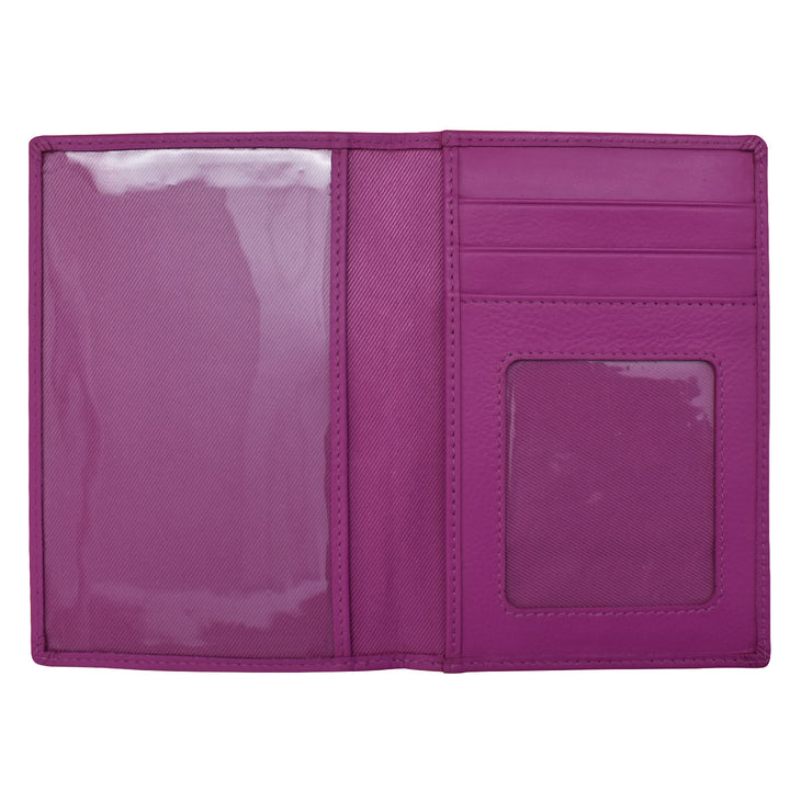 Leather Vaccine Passport Cover - Orchid
