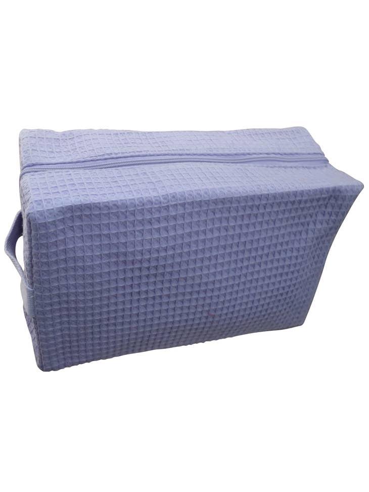 Cotton Waffle Large Cosmetic Bag - Lavender