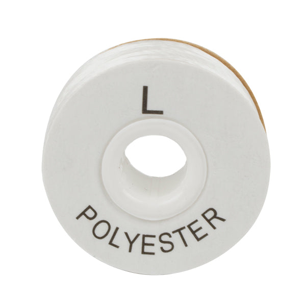 Prewound Bobbin Style L, White 144 Bobbins/Box