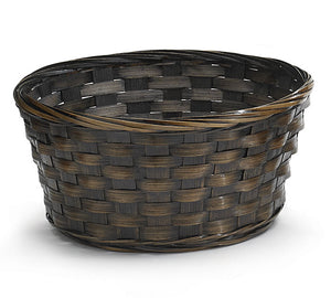 Burton & Burton Basket - Round Dark Stain Bamboo (9")