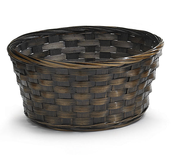 Burton & Burton Basket - Round Dark Stain Bamboo (9