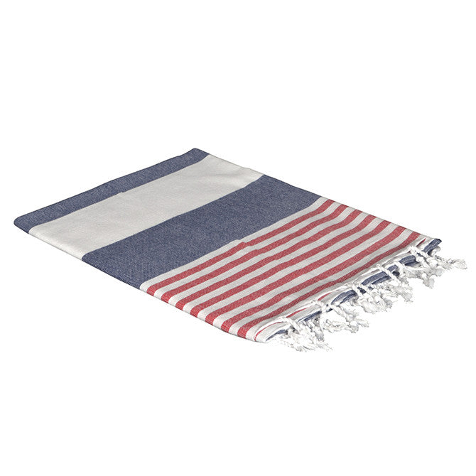 Birchwood Trading Boreas Turkish Towel - Navy & Red