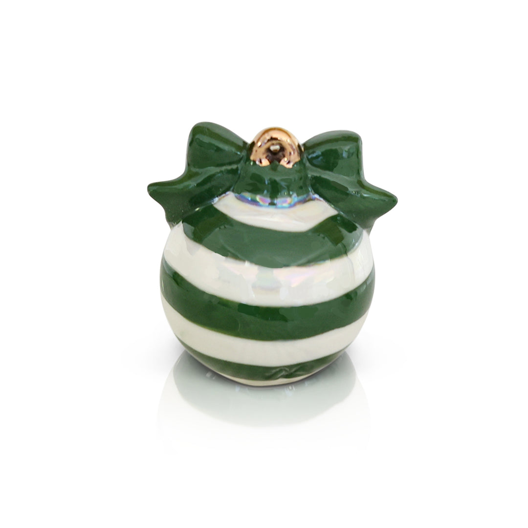 Nora Fleming Mini - Green & White Striped Ornament