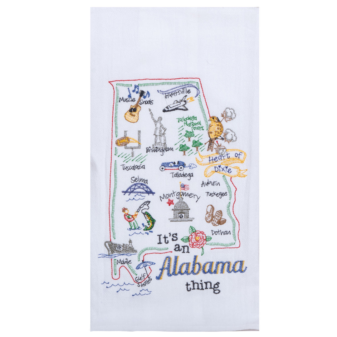 Kay Dee Designs Alabama Embroidered Flour Sack Towel