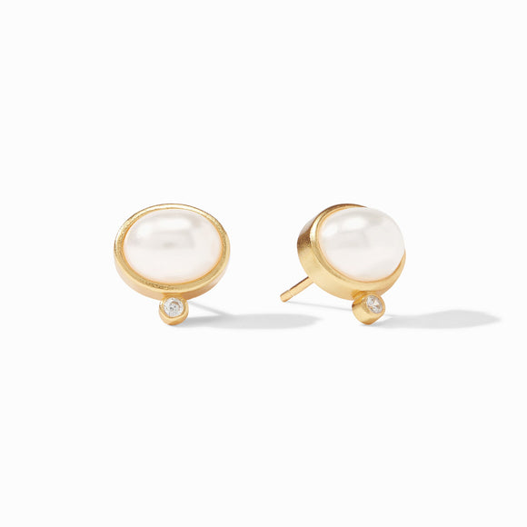 Julie Vos Antonia Stud Earrings - Gold Pearl