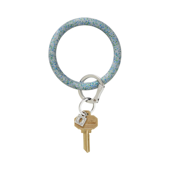 O-Venture Big O® Confetti Silicone Key Ring - Blue Frost