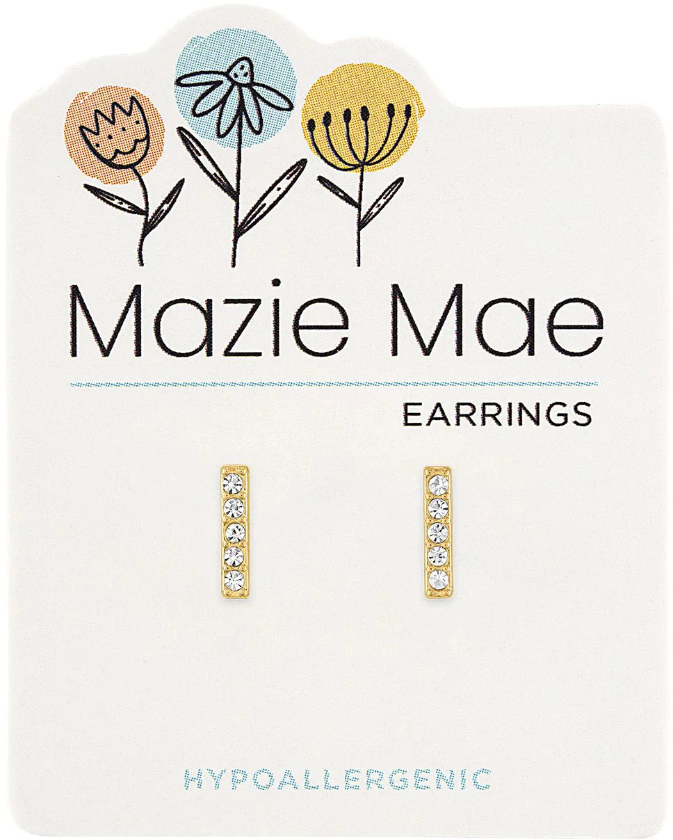 Mazie Mae CZ Bar Stud Earrings