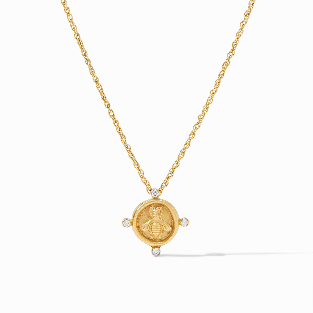 Julie Vos Bee Cameo Solitaire Necklace