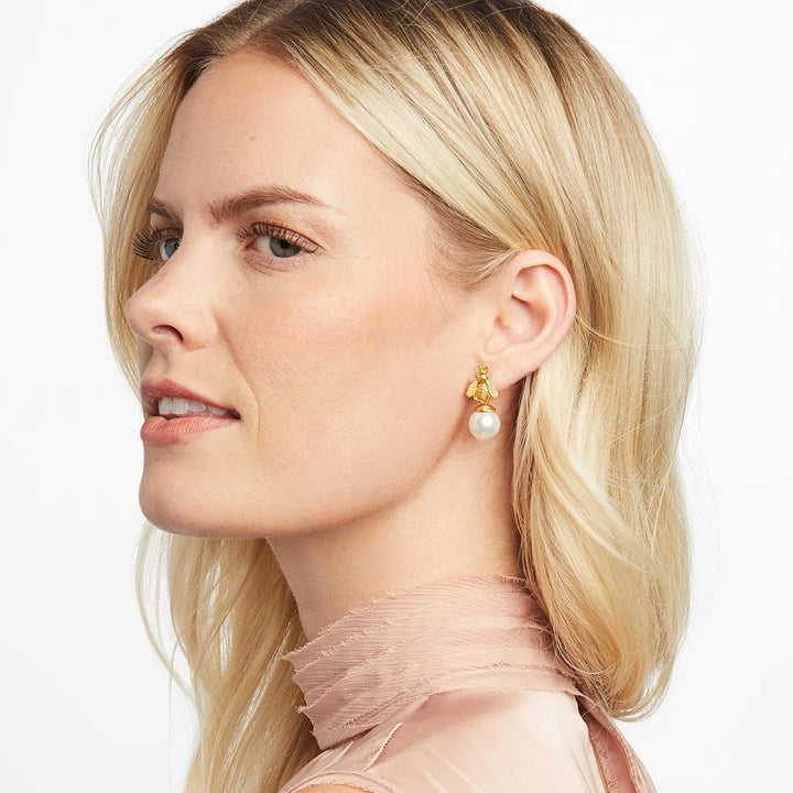 Julie Vos Bee Pearl Drop Earrings