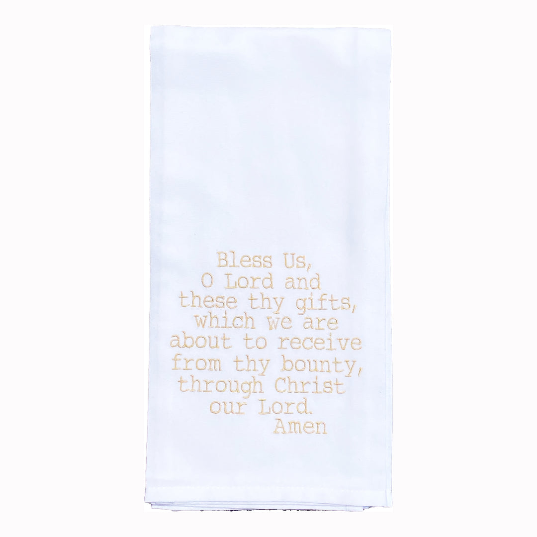 Hanging By A Thread Wheat Towel - Bless Us Oh Lord