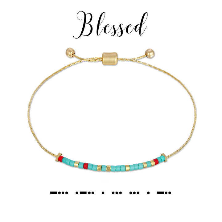 Dot & Dash Morse Code Bracelet - Blessed