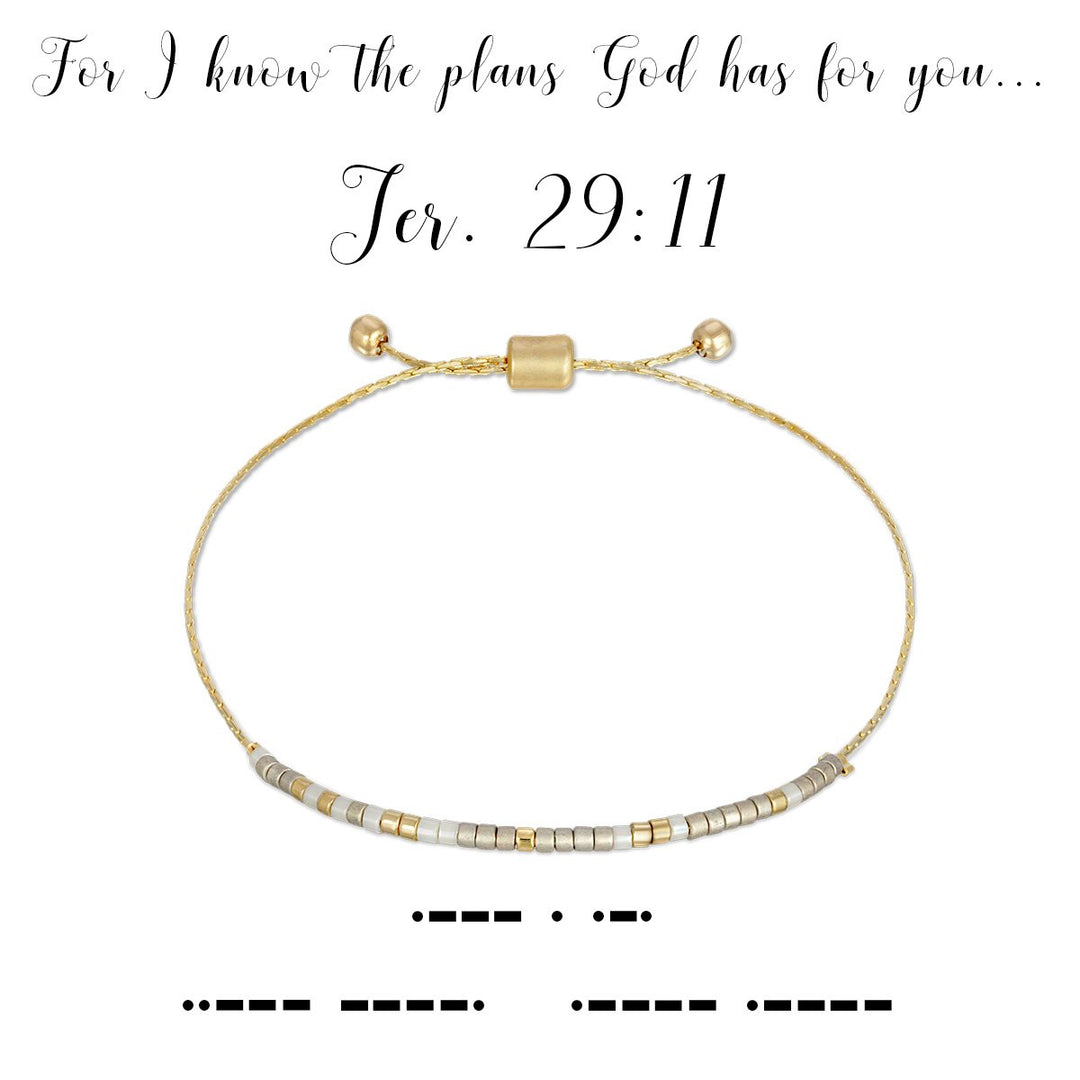 Dot & Dash Morse Code Bracelet - Jeremiah 29:11