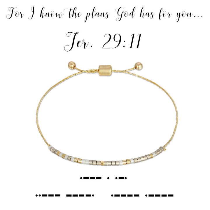 Dot & Dash Morse Code Bracelet - Jeremiah 29:11
