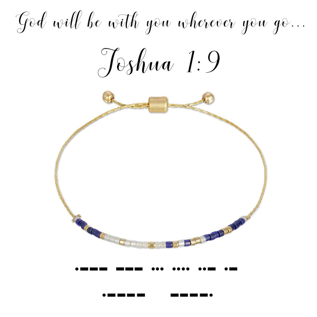 Dot & Dash Morse Code Bracelet - Joshua 1:9
