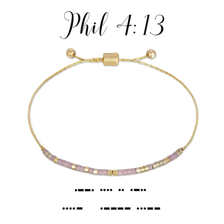 Dot & Dash Morse Code Bracelet - Philippians 4:13