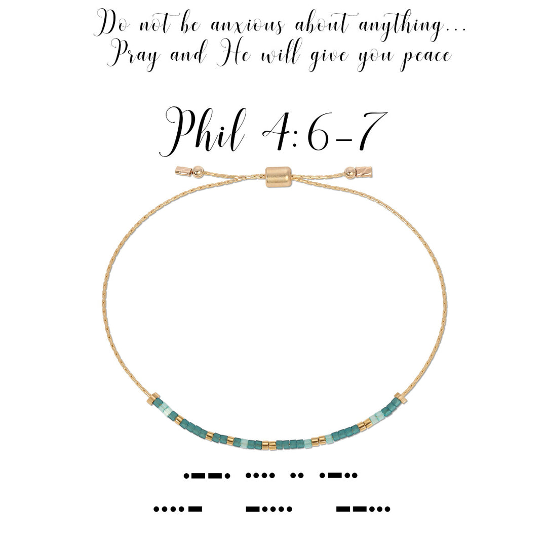 Dot & Dash Morse Code Bracelet - Philippians 4:6-7