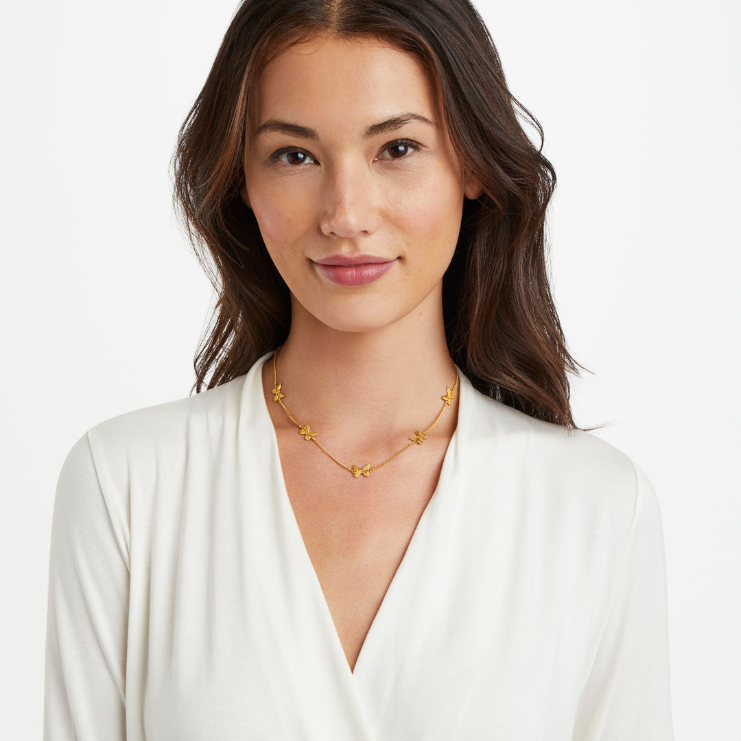 Julie Vos Butterfly Delicate Station Necklace - Gold/OS
