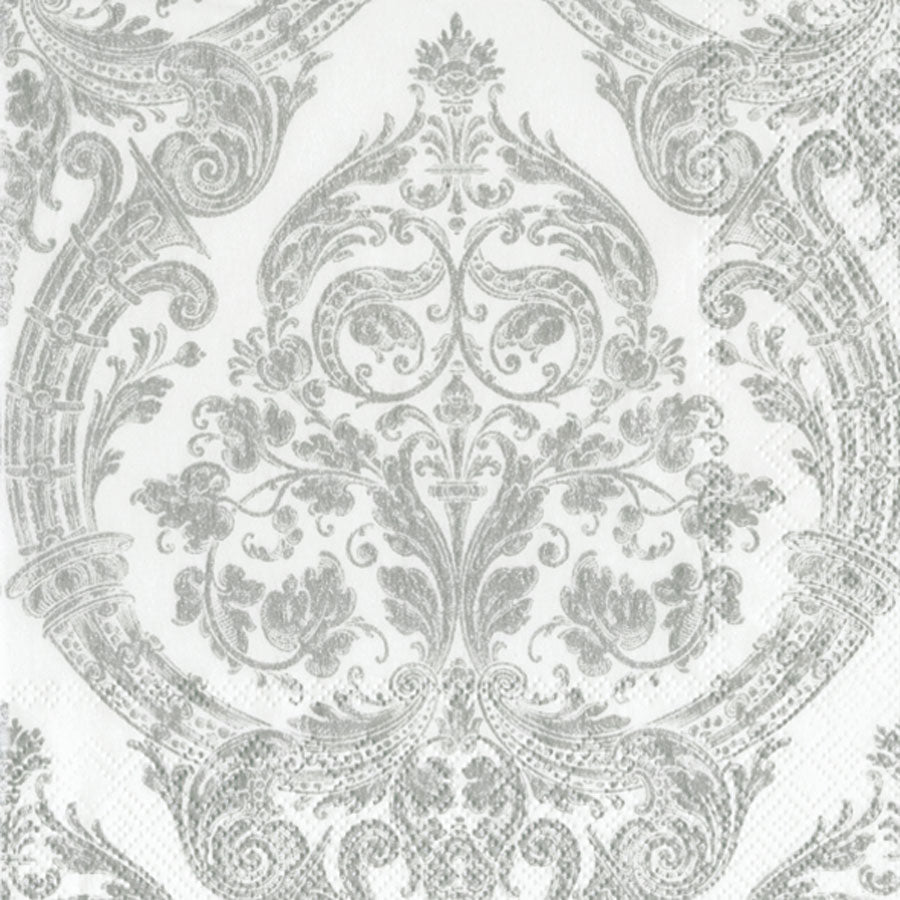 IHR Cocktail Napkins - Grandeur White/Silver