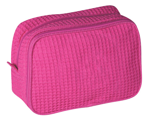 Terry Town Waffle Cosmetic Bag - Hot Pink