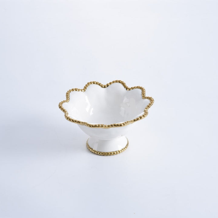 Pampa Bay Golden Salerno Footed Bowl - Gold