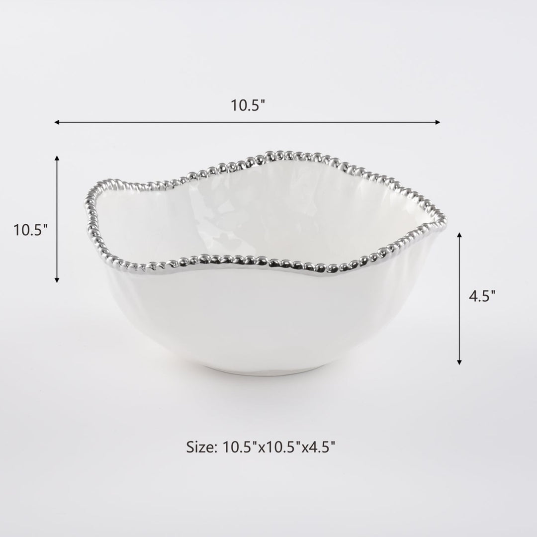 Pampa Bay Salerno Salad Bowl - White/Silver