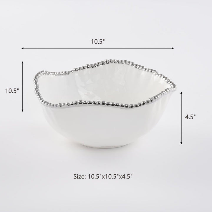 Pampa Bay Salerno Salad Bowl - White/Silver