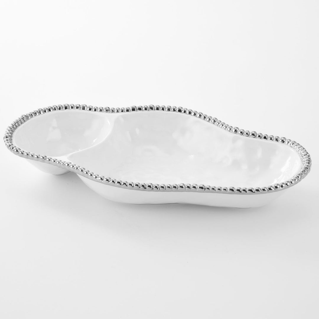 Pampa Bay Salerno 2 Section Serving Piece - White/Silver