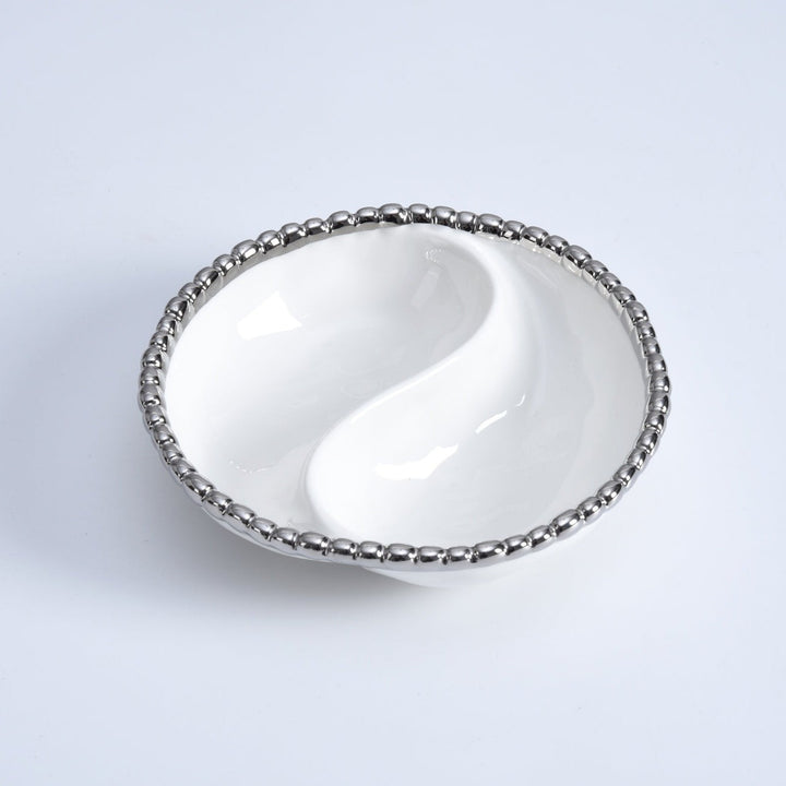 Pampa Bay Mini 2 Section Platter - White/Silver