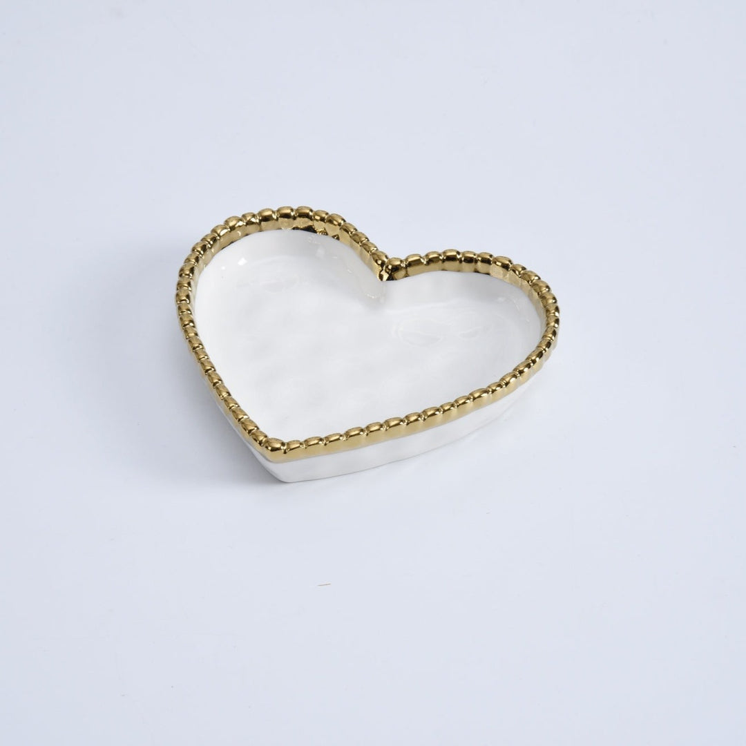 Pampa Bay Love Is In The Air Small Heart Dish - White/Gold