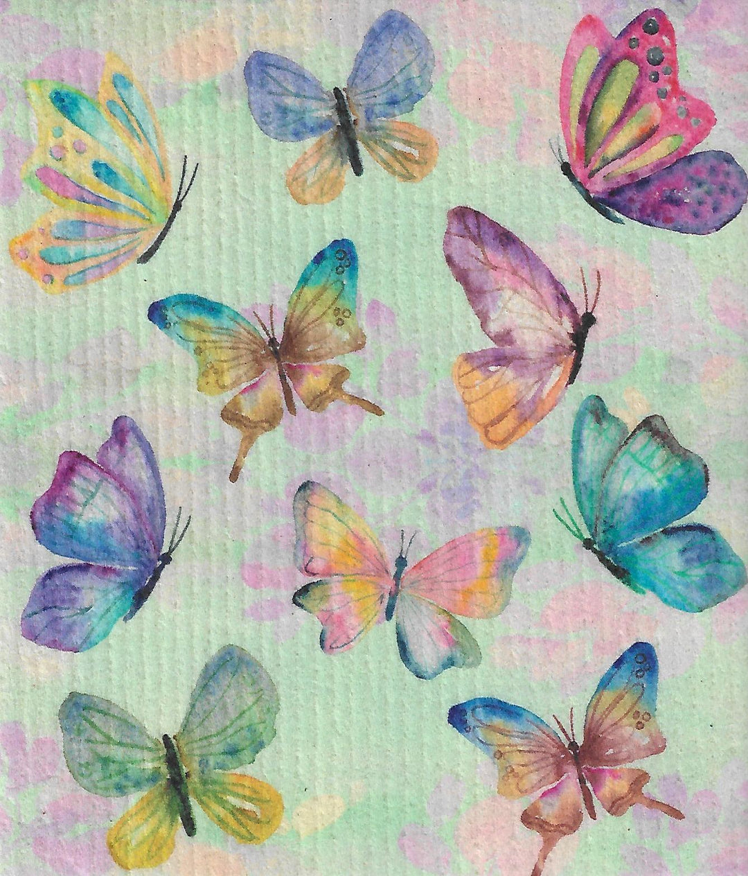 CJ Bella Co Dishcloth - Butterfly w/Background