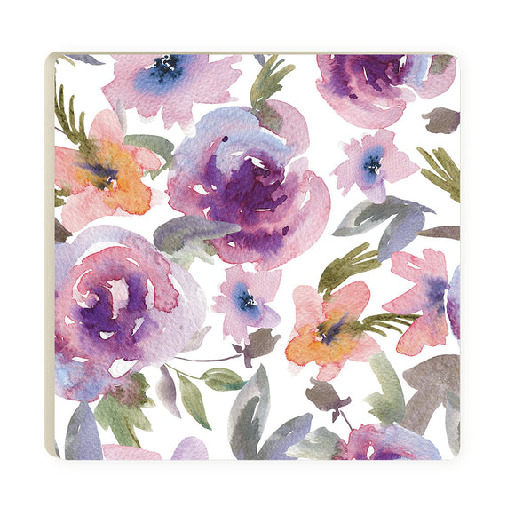 PGD Coaster - White & Purple Floral
