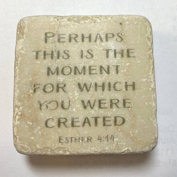 Twelve Stone Art Esther 4:14 Scripture Stone (2 x 2 x 1