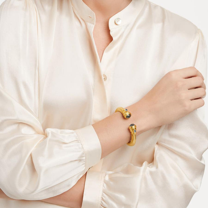 Julie Vos Cannes Demi Cuff - Iridescent Chalcedony Blue