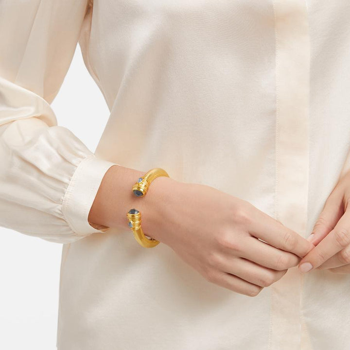 Julie Vos Cannes Demi Cuff - Iridescent Chalcedony Blue