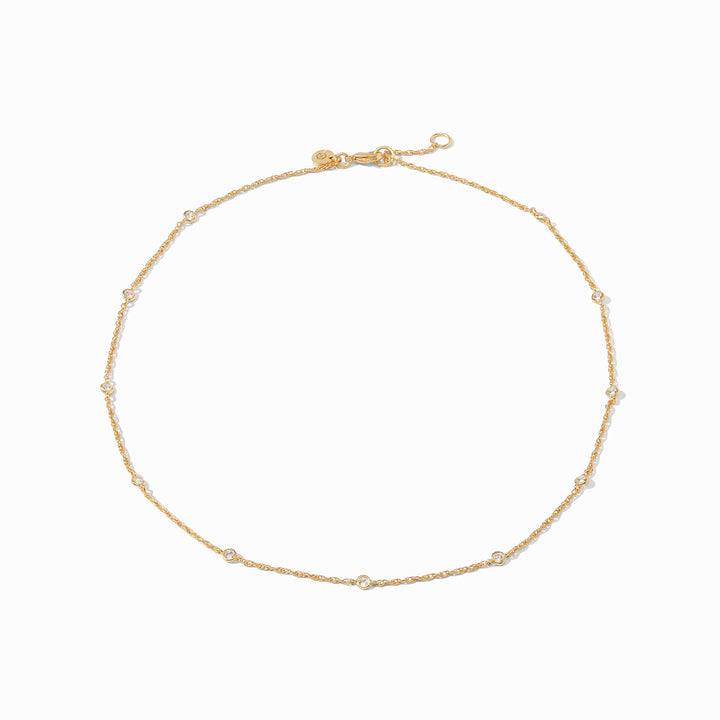 Julie Vos Celeste Delicate Station Necklace - Gold Cubic Zirconia
