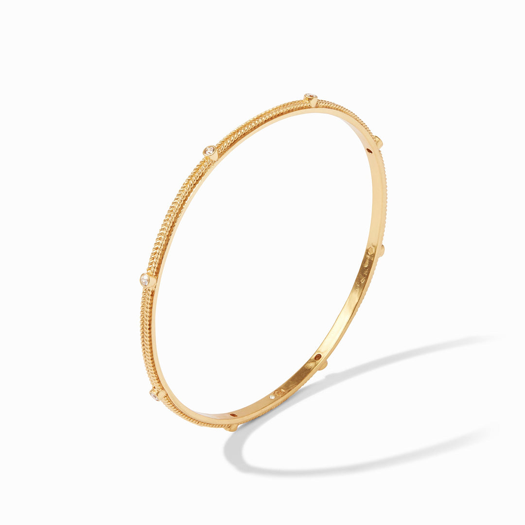 Julie Vos Celeste Stacking Bangle - Gold Cubic Zirconia/Small