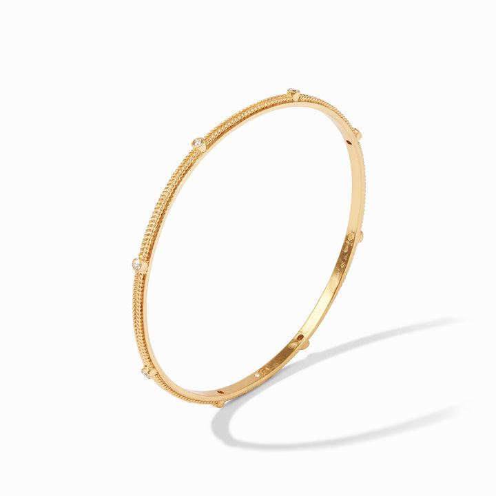 Julie Vos Celeste Stacking Bangle - Gold Cubic Zirconia/Small