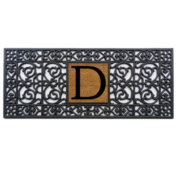 Home & More Rubber Doormat 17" x 41" w/Letter (Square Letter 9")