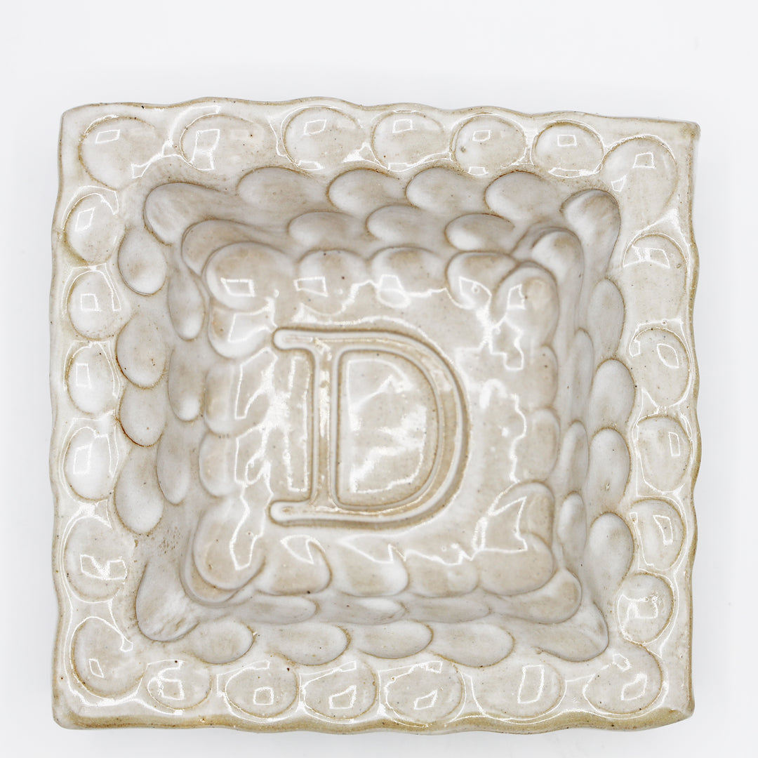 Fingerprint Monogram Bowl w/Letter D - High Cotton