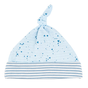 Stephan Baby Newborn Knit Hat - Blue Geo Stripe