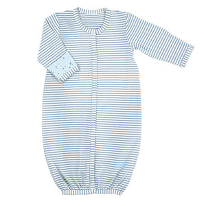 Stephan Baby Newborn Gown - Blue Geo Stripe