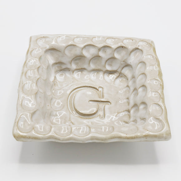 Fingerprint Monogram Bowl w/Letter G - High Cotton