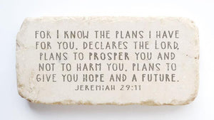 Twelve Stone Art Jeremiah 29:11 Scripture Stone (4 x 2 x 1")
